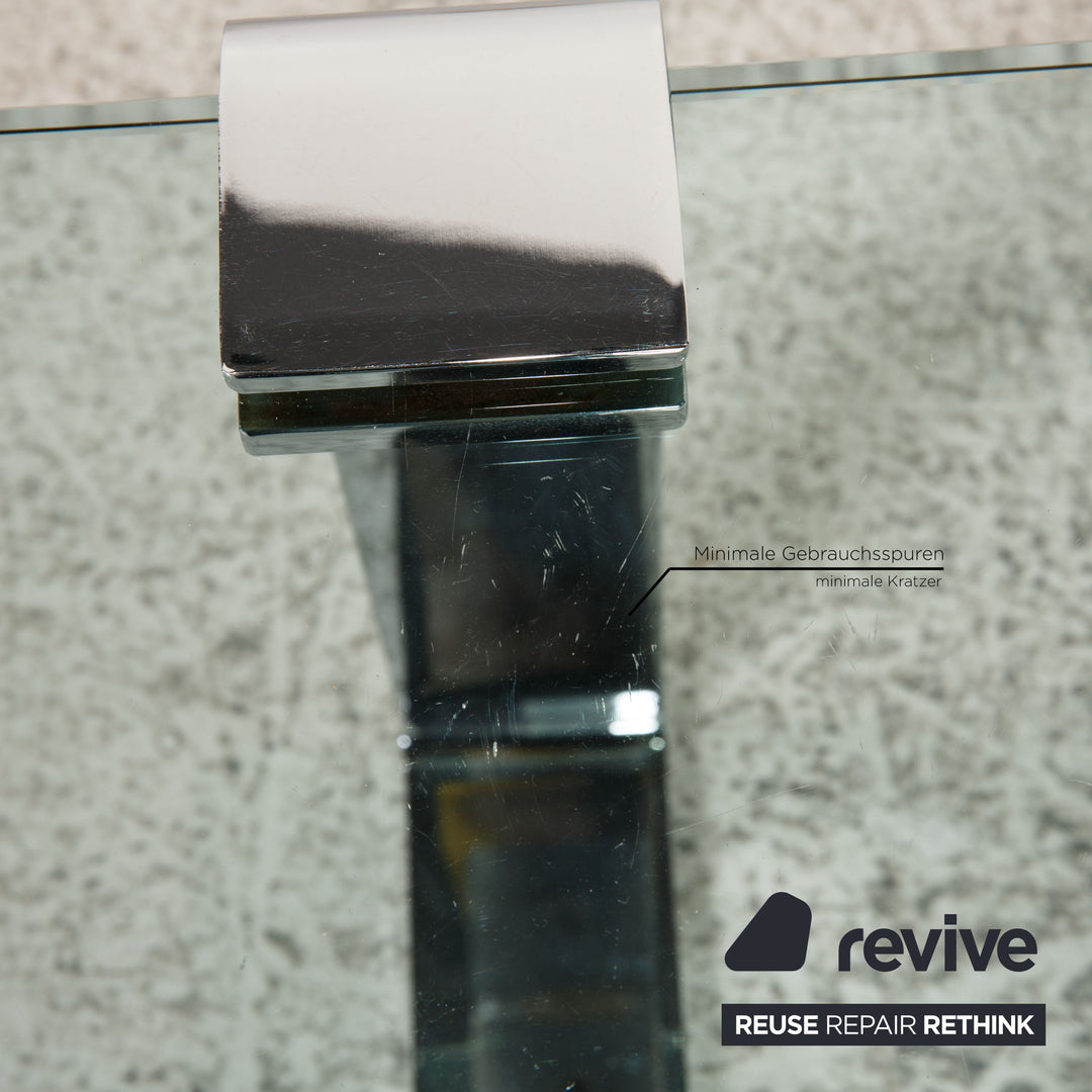 Draenert Klassik 1022 Glas Tisch Garnitur Silber 2xCouchtisch