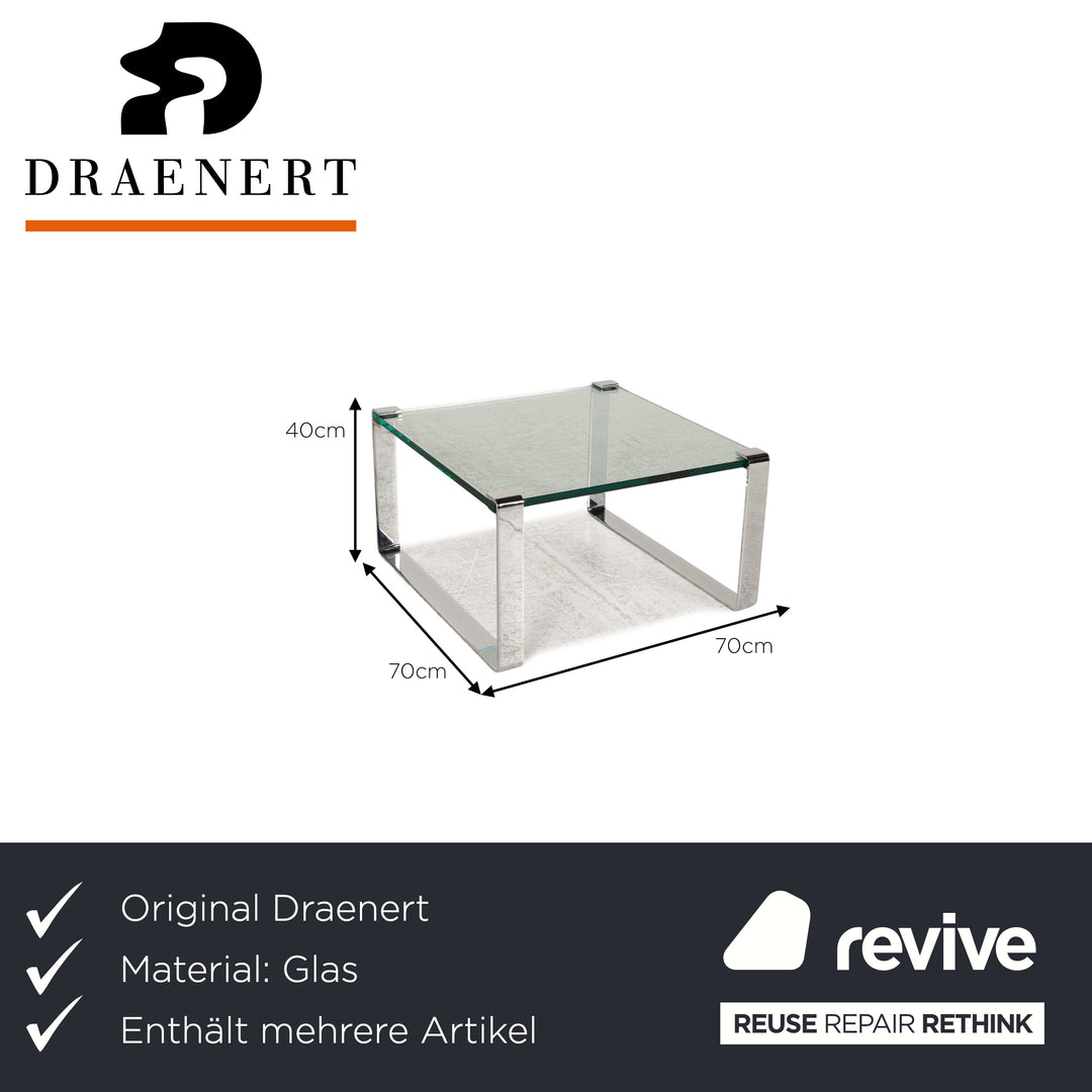 Draenert Classic 1022 glass table set silver 2x coffee table
