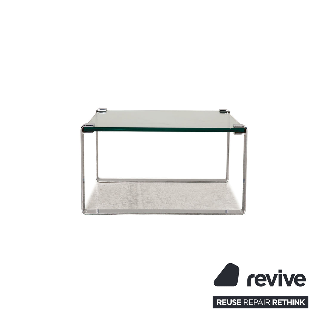 Draenert Klassik 1022 Glas Tisch Garnitur Silber 2xCouchtisch