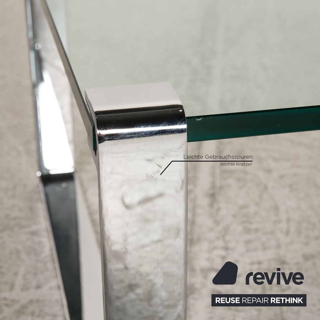 Draenert Klassik 1022 Glas Tisch Garnitur Silber 2xCouchtisch