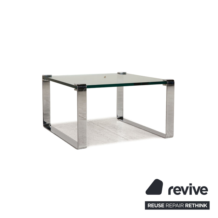 Draenert Klassik 1022 Glas Tisch Garnitur Silber 2xCouchtisch