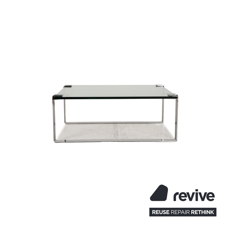 Draenert Klassik 1022 Glas Tisch Garnitur Silber 2xCouchtisch