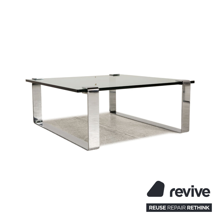 Draenert Klassik 1022 Glas Tisch Garnitur Silber 2xCouchtisch