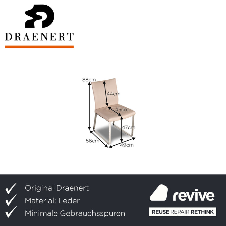 Draenert Linus Leder Stuhl Creme Beige