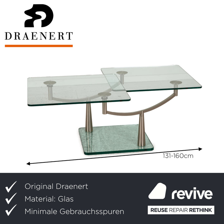 Draenert Libra glass coffee table silver feature