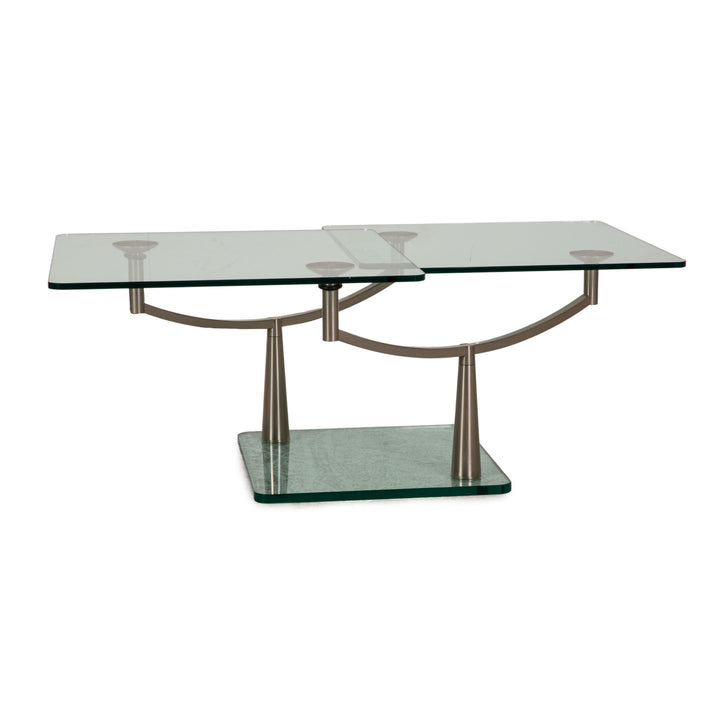 Draenert Libra glass coffee table silver feature