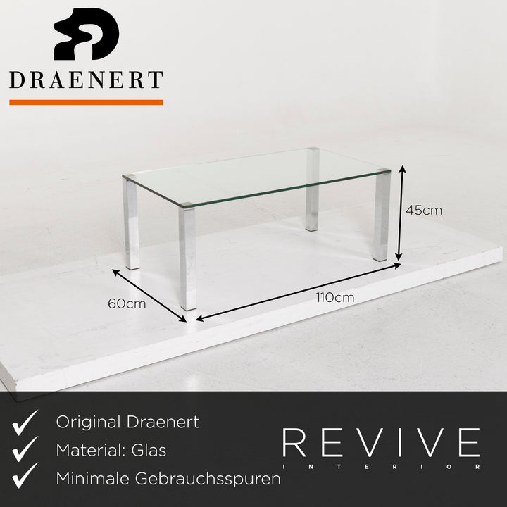 Draenert Why Not 1212 Glas Tisch Silber Couchtisch #13178