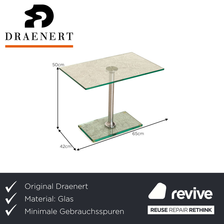 Draenert Beistelltisch Couchtisch Glas Silber