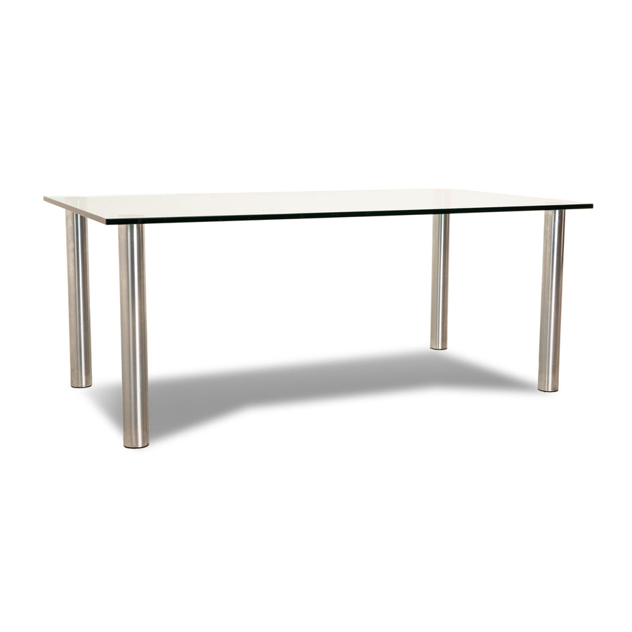 Draenert glass dining table silver 180 x 100 cm