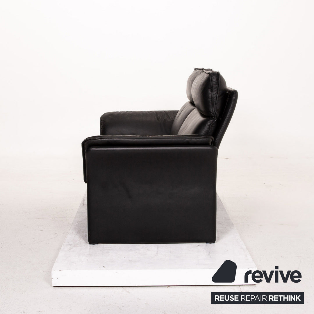 Three-point Scala leather sofa set black 1x three-seater 1x two-seater #15510
