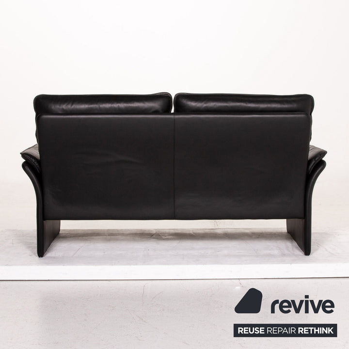 Three-point Scala leather sofa set black 1x three-seater 1x two-seater #15510