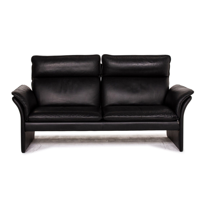 Three Point Scala Leather Sofa Black Three Seater Couch #15220