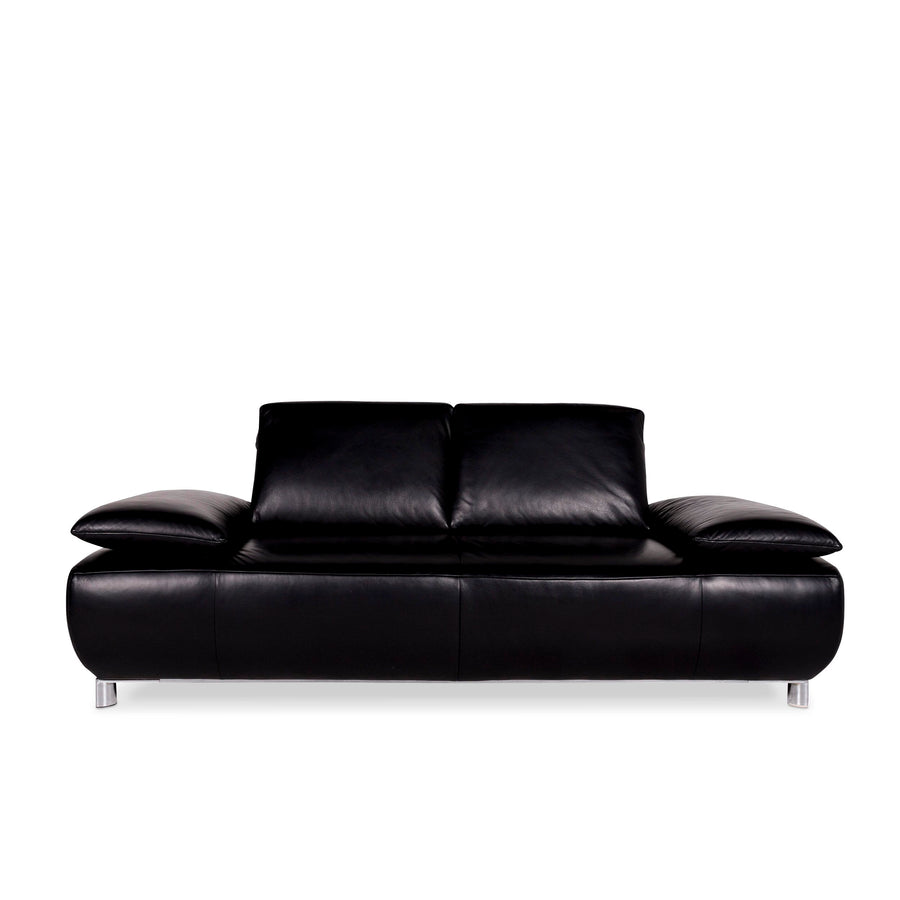 Koinor Volare Leather Sofa Black Two Seater Couch #10215