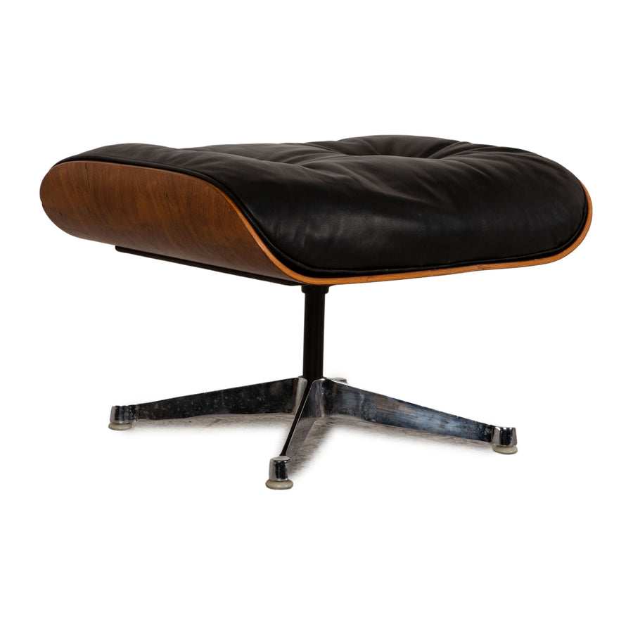 Eames Lounge Chair Hocker Ottoman Leder Schwarz Braun