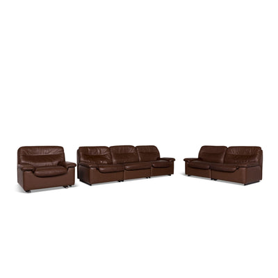 de Sede Leder Sofa Garnitur Braun 1x Dreisitzer 1x Zweisitzer 1x Sessel #9817