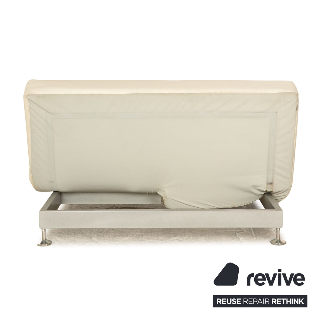 Edra Damier leather sofa set cream 2x two-seater manual function sleep function