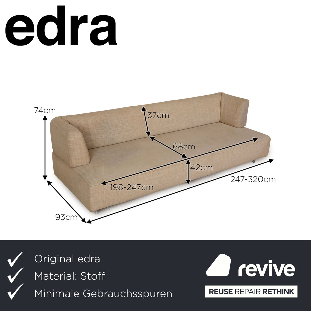 Edra L'Homme &amp; la Femme Fabric Three Seater Beige Sofa Couch