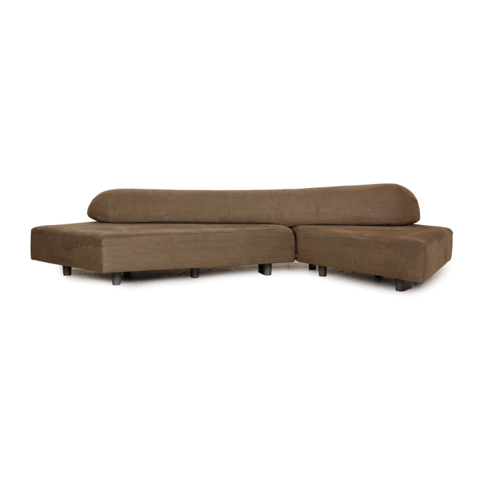 edra Rock Stoff Ecksofa Beige Sofa Couch Recamiere rechts