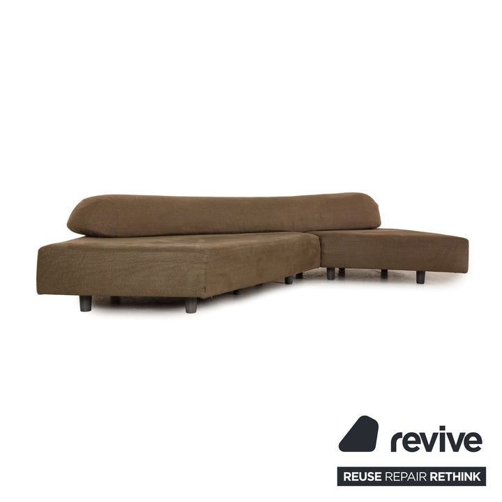 edra Rock Stoff Ecksofa Beige Sofa Couch Recamiere rechts