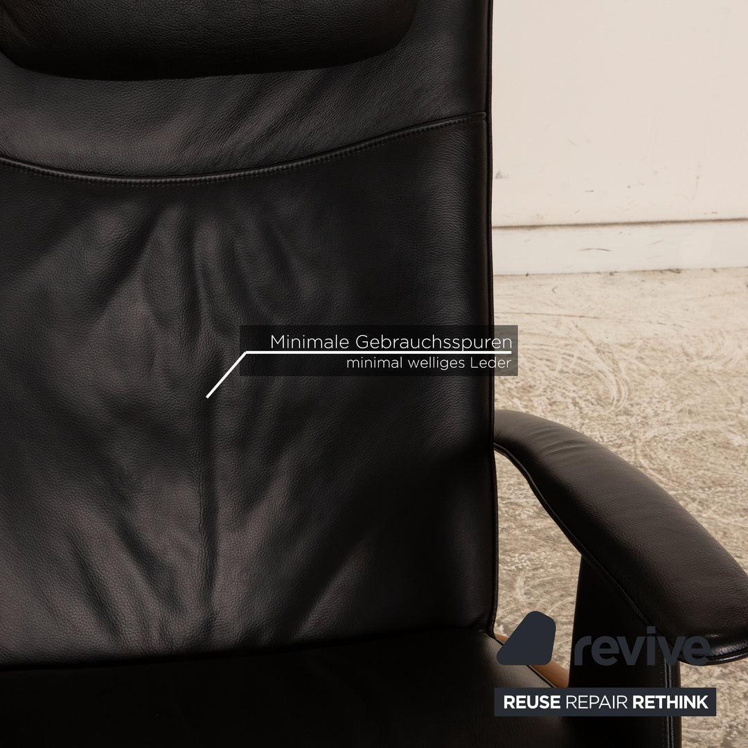 Ergopoint Woody Leder Sessel Schwarz manuelle Funktion Relaxfunktion