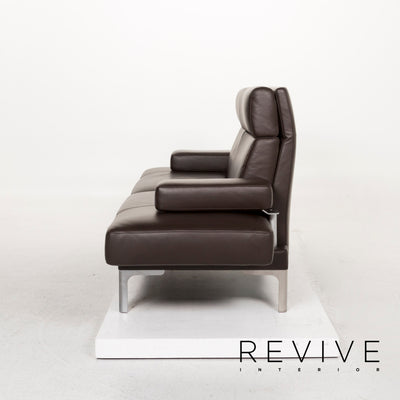 Erpo Avantgarde AV 400 Leder Sofa Braun Dreisitzer Funktion Relaxfunktion Couch #12575