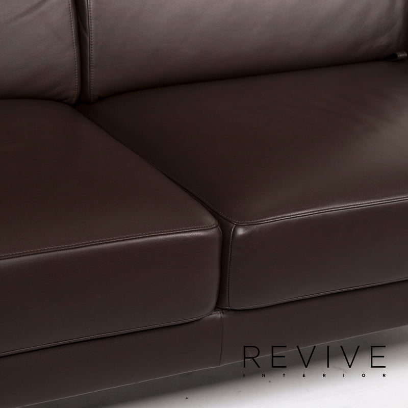Erpo Avantgarde AV 400 Leder Sofa Braun Dreisitzer Funktion Relaxfunktion Couch 
