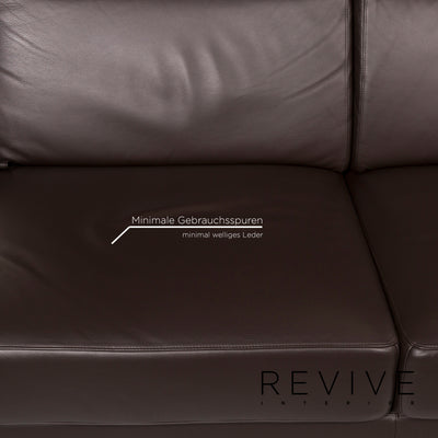 Erpo Avantgarde AV 400 Leder Sofa Braun Dreisitzer Funktion Relaxfunktion Couch #12575