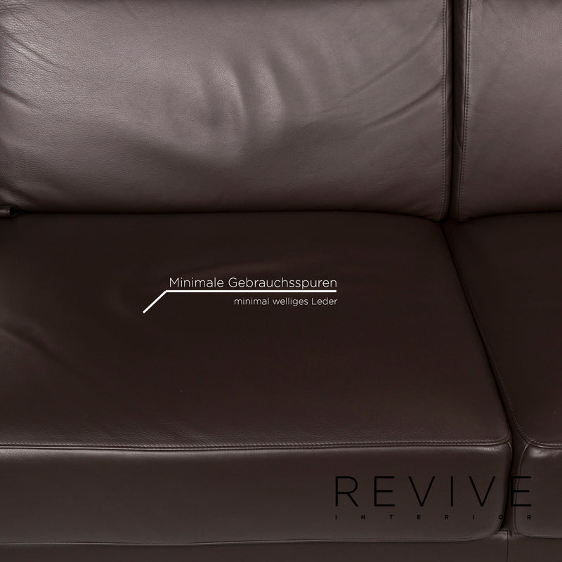 Erpo Avantgarde AV 400 Leder Sofa Braun Dreisitzer Funktion Relaxfunktion Couch 
