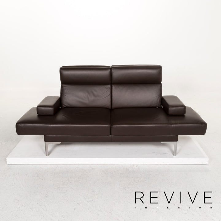 Erpo Avantgarde AV 400 leather sofa brown three-seater function relax function couch #12575