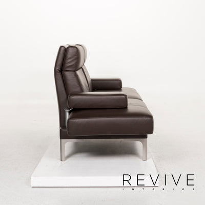 Erpo Avantgarde AV 400 Leder Sofa Braun Dreisitzer Funktion Relaxfunktion Couch #12575