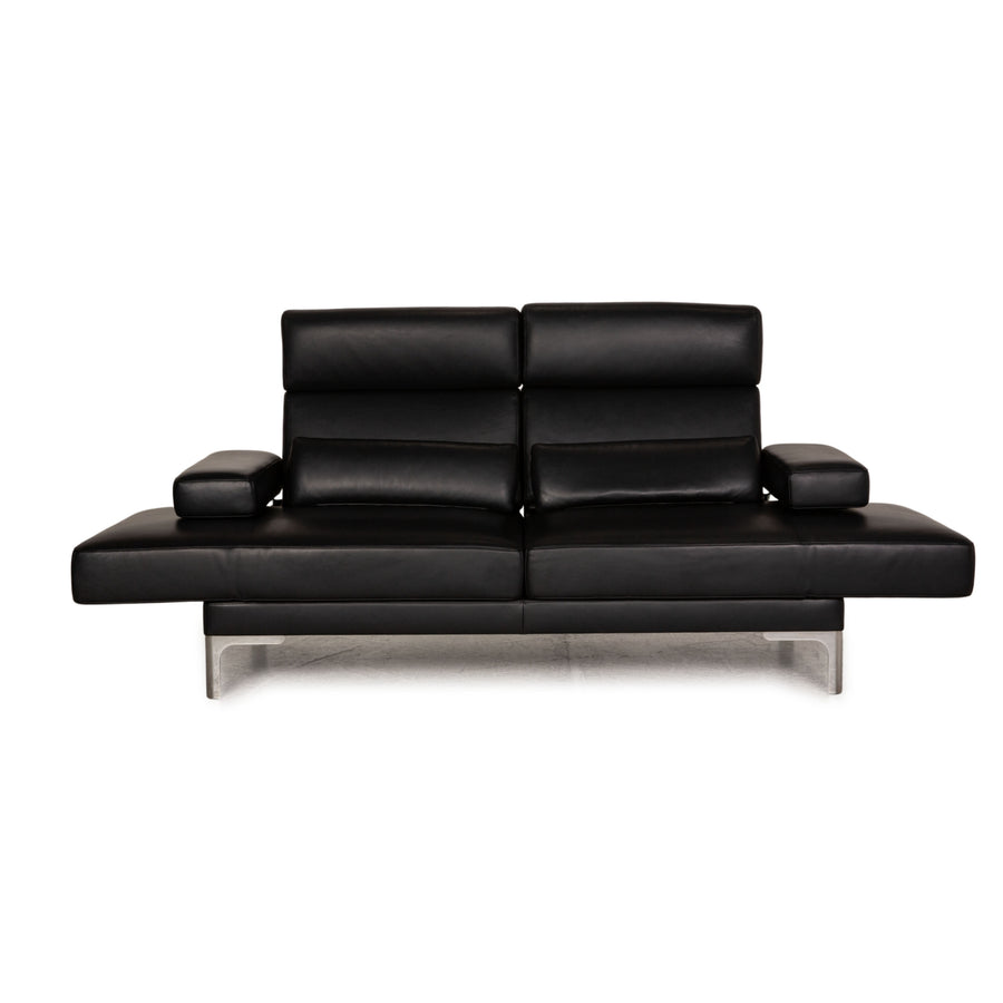 Erpo Avantgarde AV 400 Leder Sofa Schwarz Zweisitzer Couch Funktion Relaxfunktion