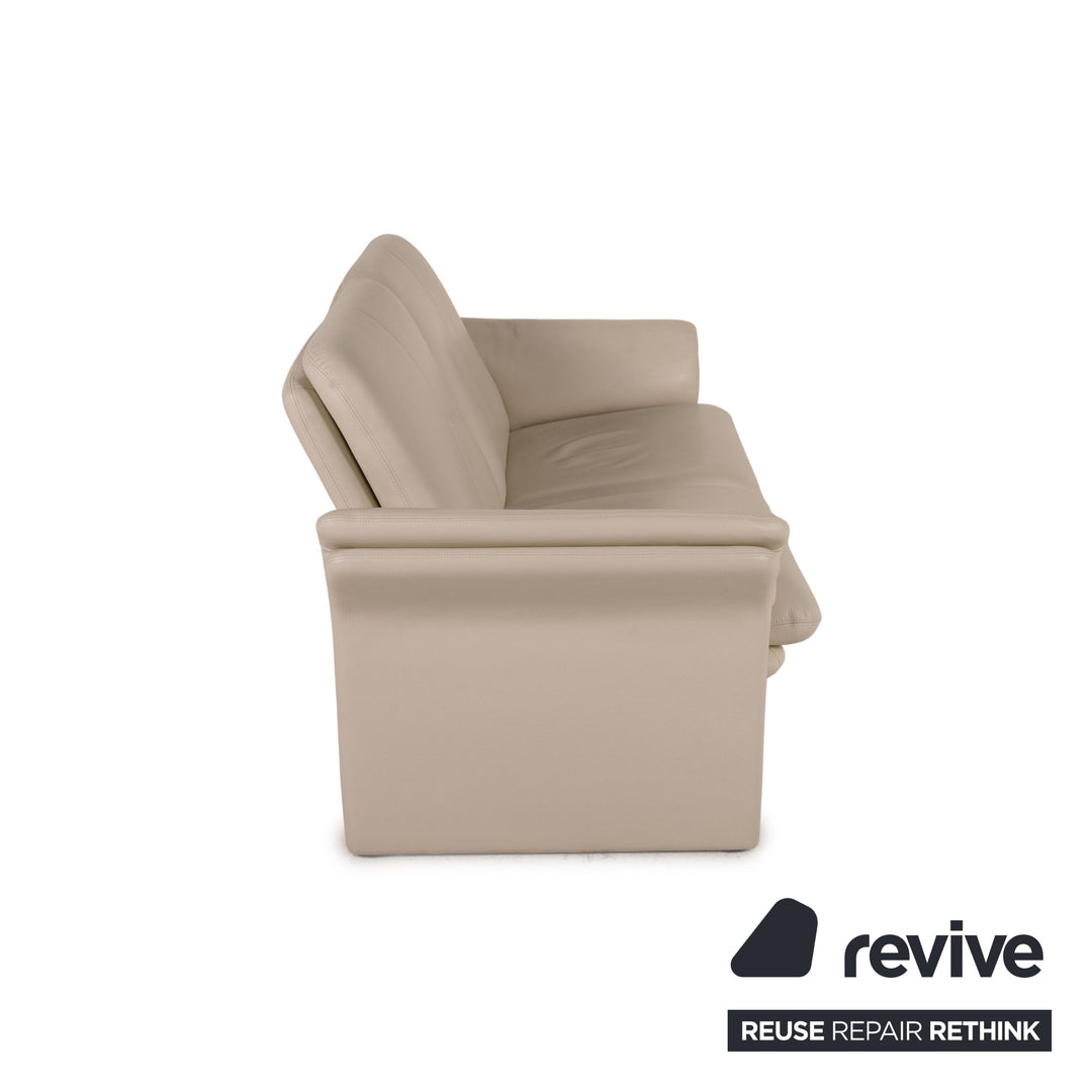 Erpo Chalet Leder Sofa Garnitur Creme 2x Zweisitzer Couch Funktion Relaxfunktion