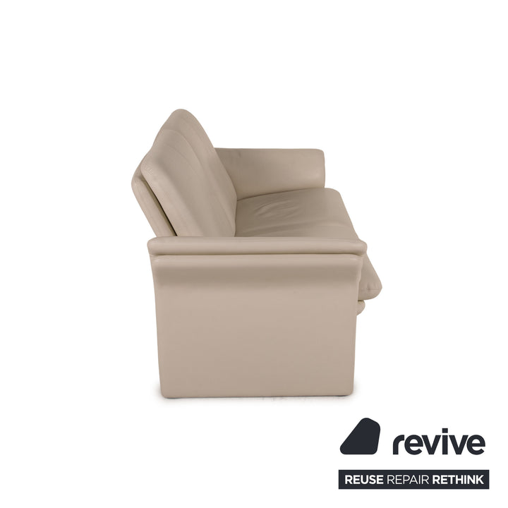 Erpo Chalet Leder Sofa Garnitur Creme 2x Zweisitzer Couch Funktion Relaxfunktion