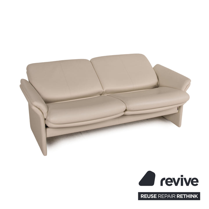 Erpo Chalet Leder Sofa Garnitur Creme 2x Zweisitzer Couch Funktion Relaxfunktion