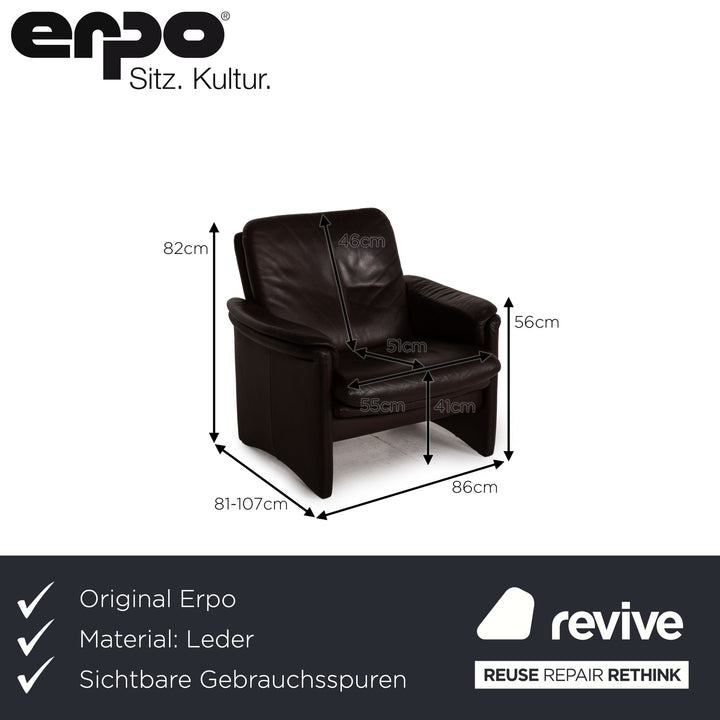 Erpo City leather armchair brown