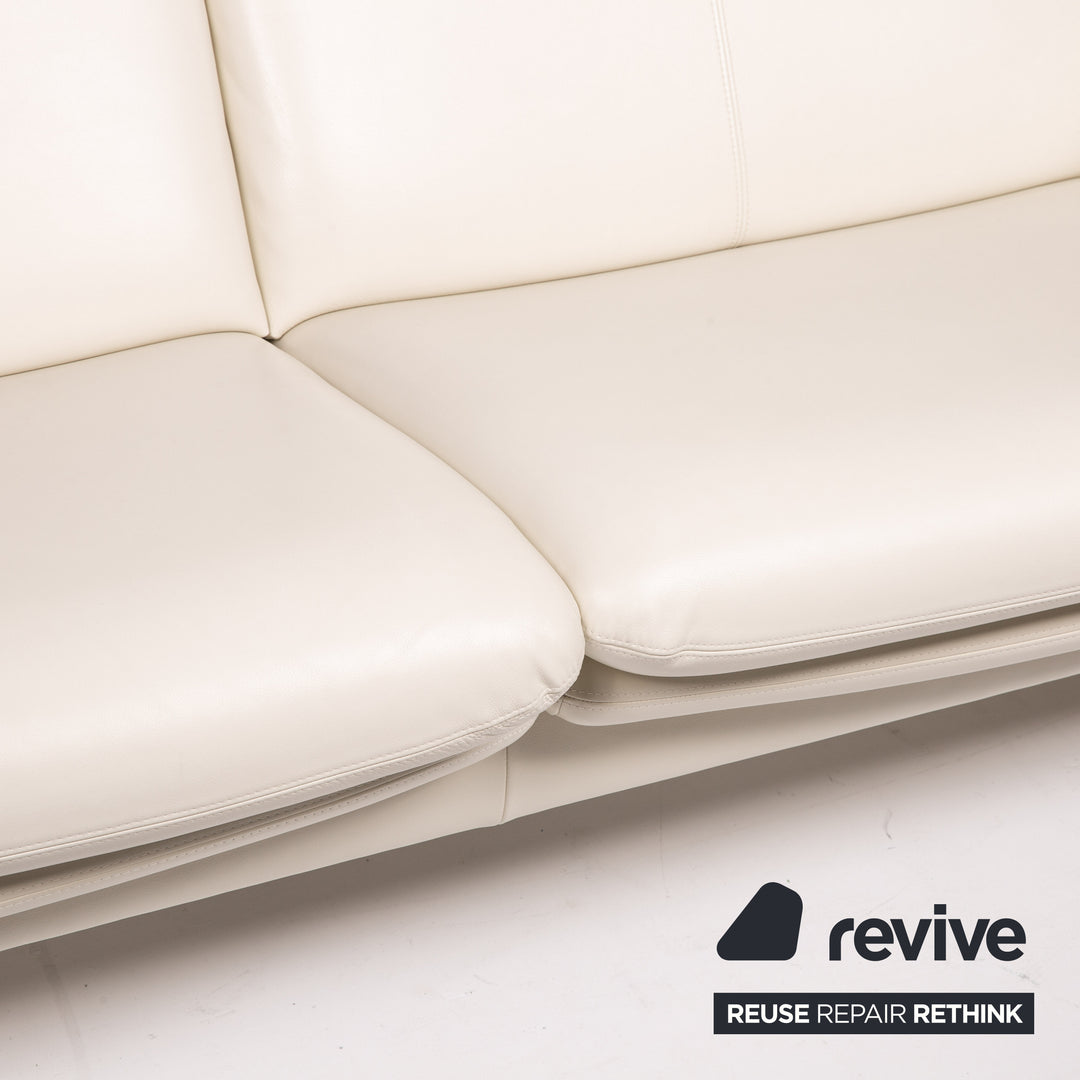 Erpo City Leder Sofa Creme Zweisitzer Couch #14455