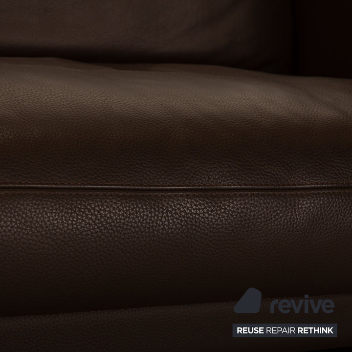 Erpo CL 100 Leder Dreisitzer Braun Sofa Couch