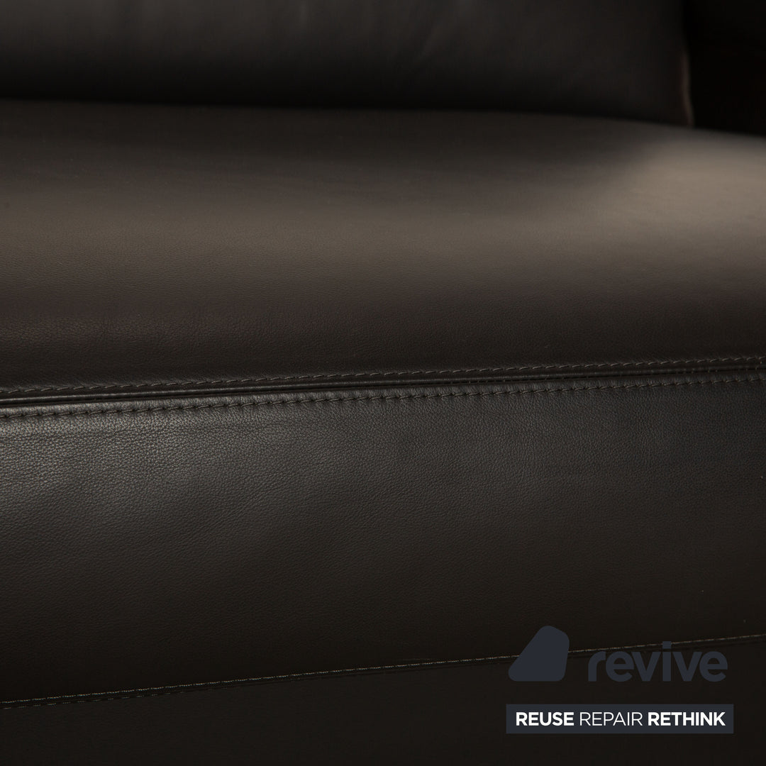 Erpo CL 150 Leder Zweisitzer Dunkelgrau Sofa Couch