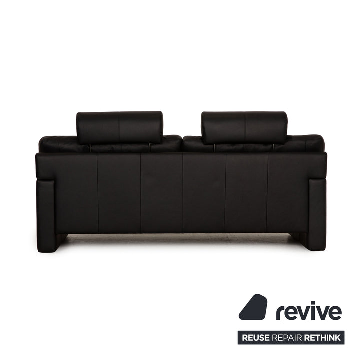 Erpo CL 300 Leather Three Seater Black Sofa Couch