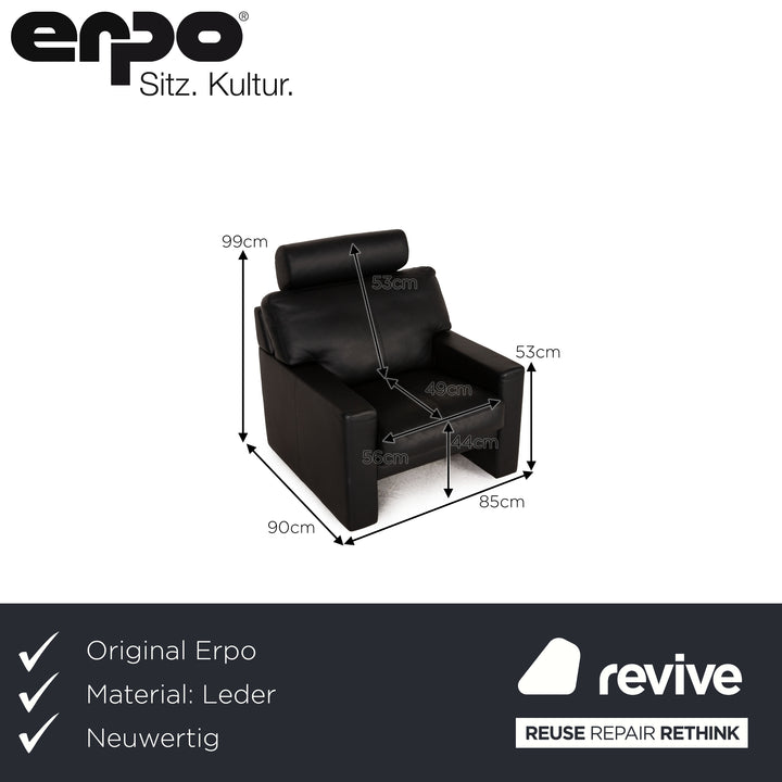 Erpo CL 300 Leder Sessel Schwarz