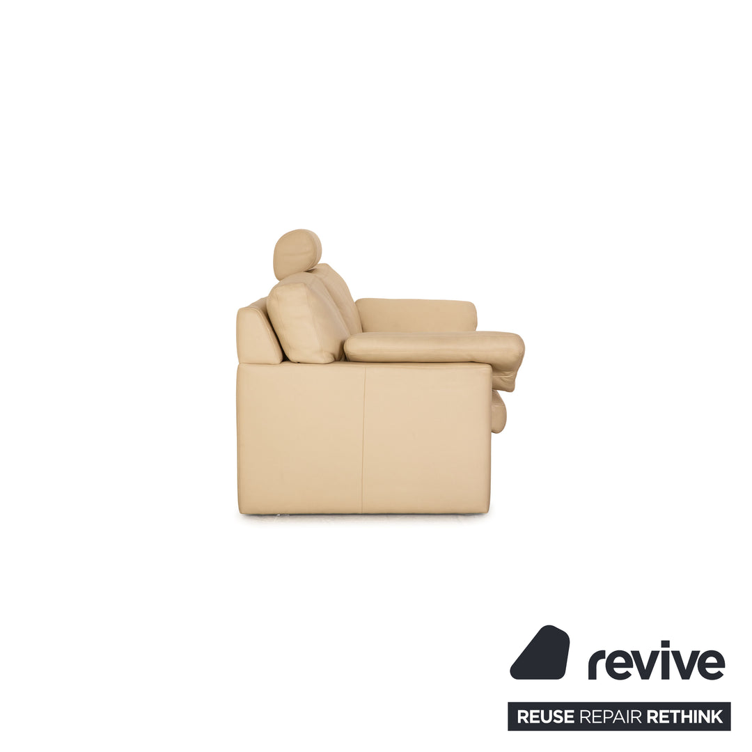 Erpo CL 300 Leder Sofa Garnitur Creme 2x Zweisitzer Hocker Couch