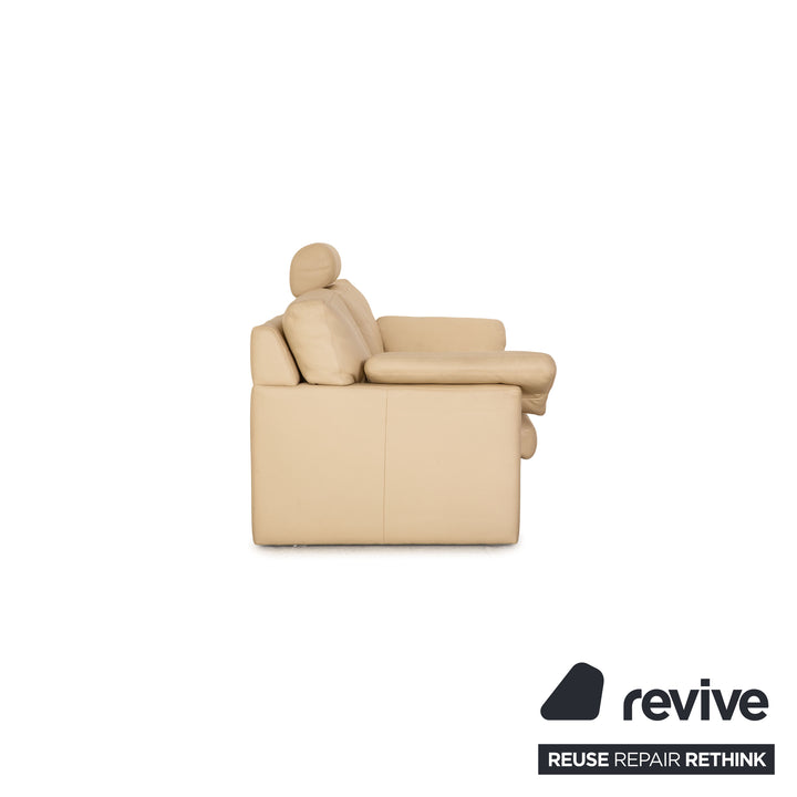 Erpo CL 300 Leder Sofa Garnitur Creme 2x Zweisitzer Hocker Couch
