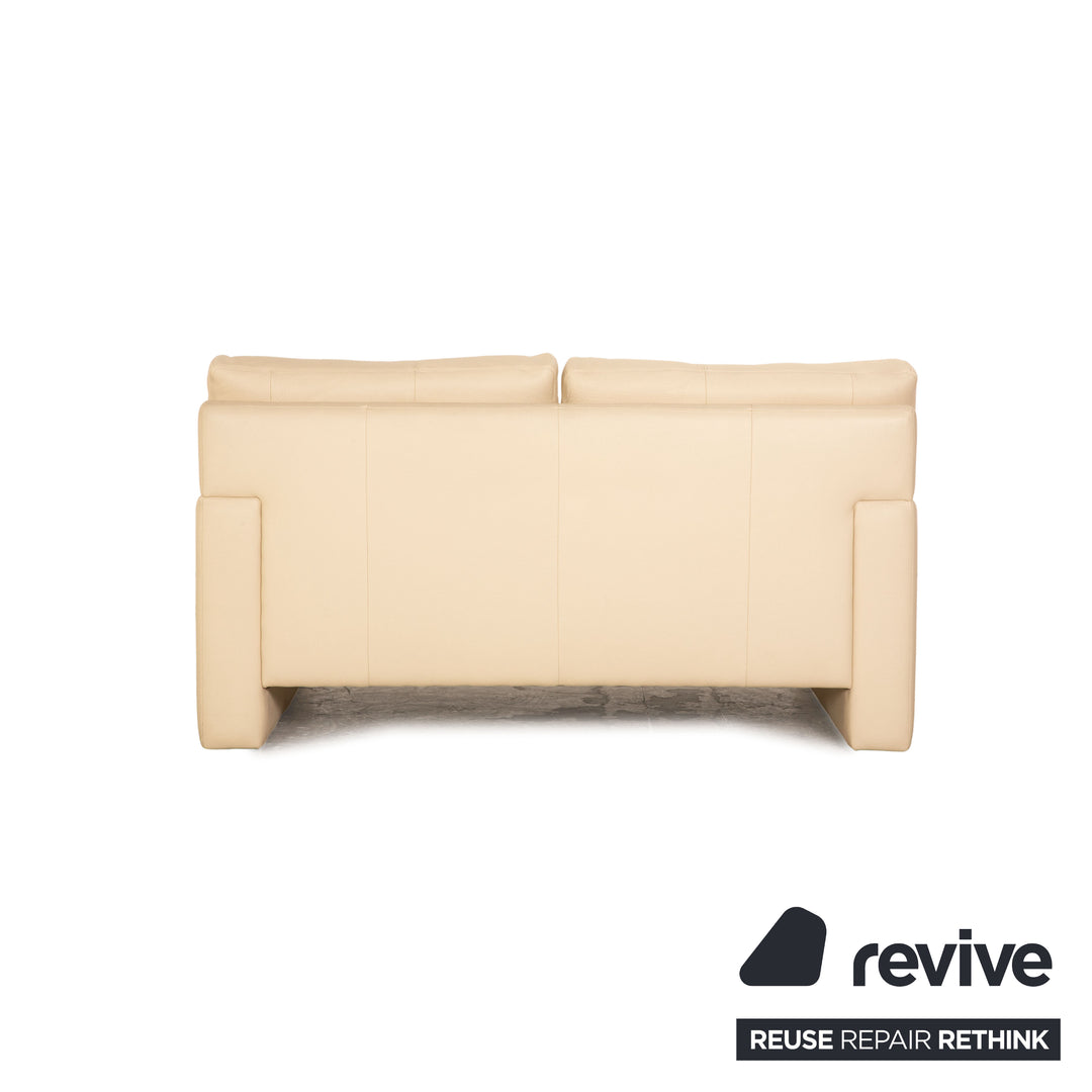 Erpo CL 300 Leder Sofa Garnitur Creme 2x Zweisitzer Hocker Couch