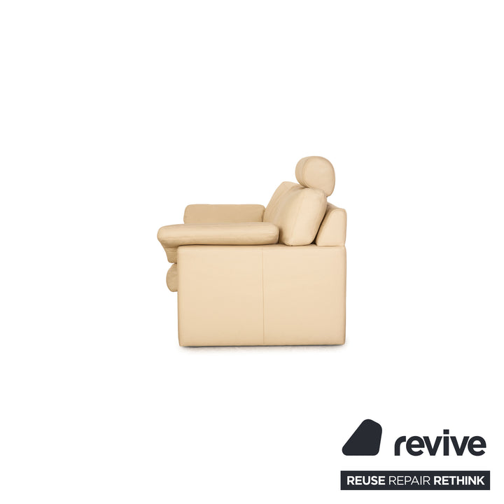 Erpo CL 300 Leder Sofa Garnitur Creme 2x Zweisitzer Hocker Couch