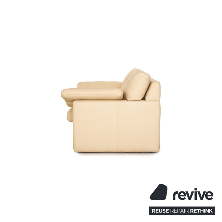 Erpo CL 300 Leder Sofa Garnitur Creme 2x Zweisitzer Hocker Couch