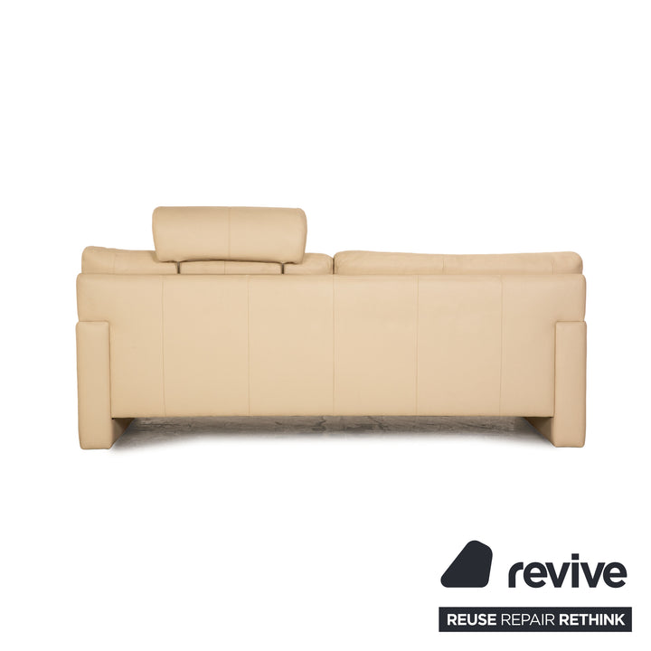 Erpo CL 300 Leder Sofa Garnitur Creme 2x Zweisitzer Hocker Couch