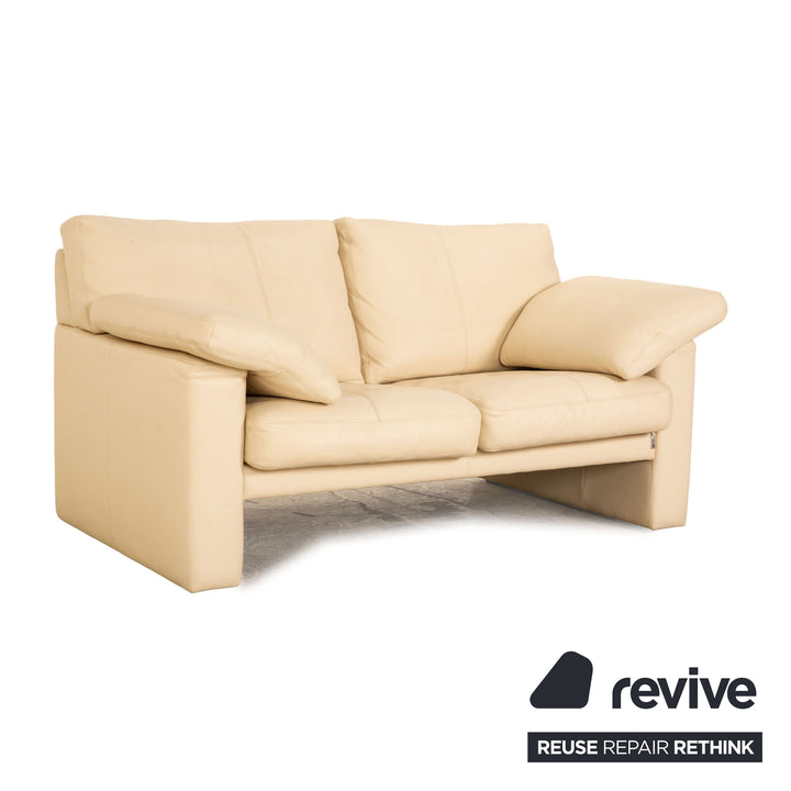 Erpo CL 300 Leder Sofa Garnitur Creme 2x Zweisitzer Hocker Couch