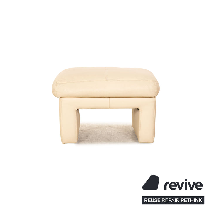 Erpo CL 300 Leder Sofa Garnitur Creme 2x Zweisitzer Hocker Couch