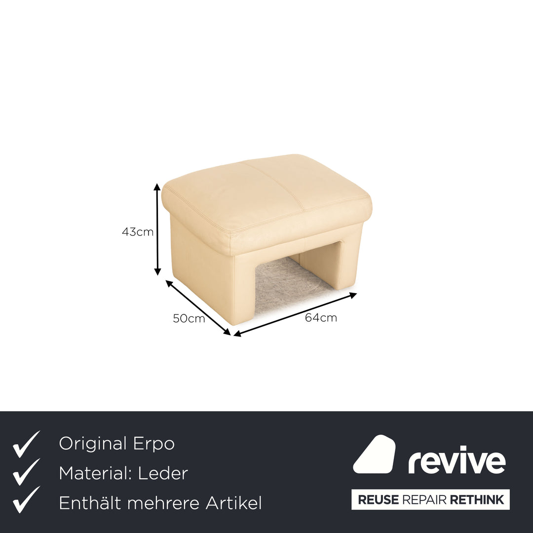 Erpo CL 300 Leder Sofa Garnitur Creme 2x Zweisitzer Hocker Couch