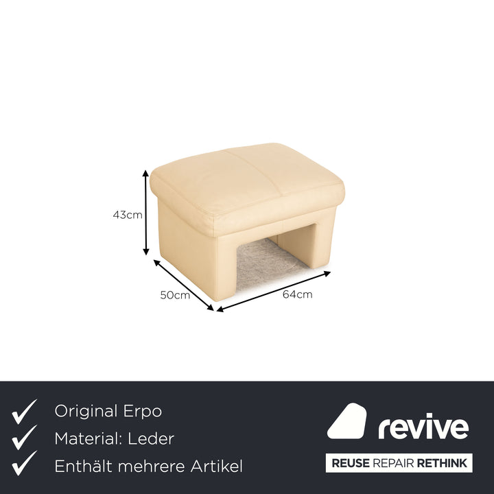 Erpo CL 300 Leder Sofa Garnitur Creme 2x Zweisitzer Hocker Couch